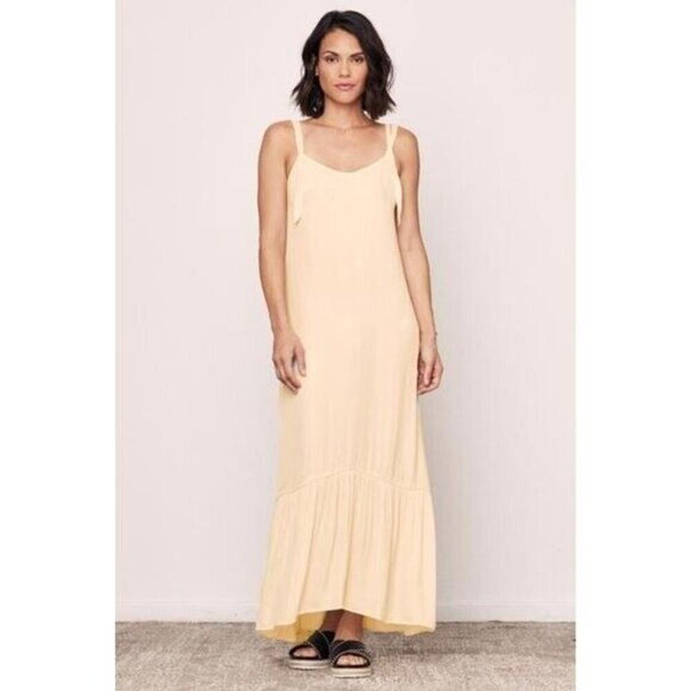REVOLVE David Lerner Maxi Sundress Yellow Double Strap‎ Beach, M NWOT